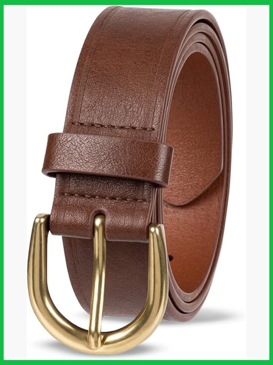 Women\'s Raw Edge Jeans Belt with Wide Waist Strap main image 4